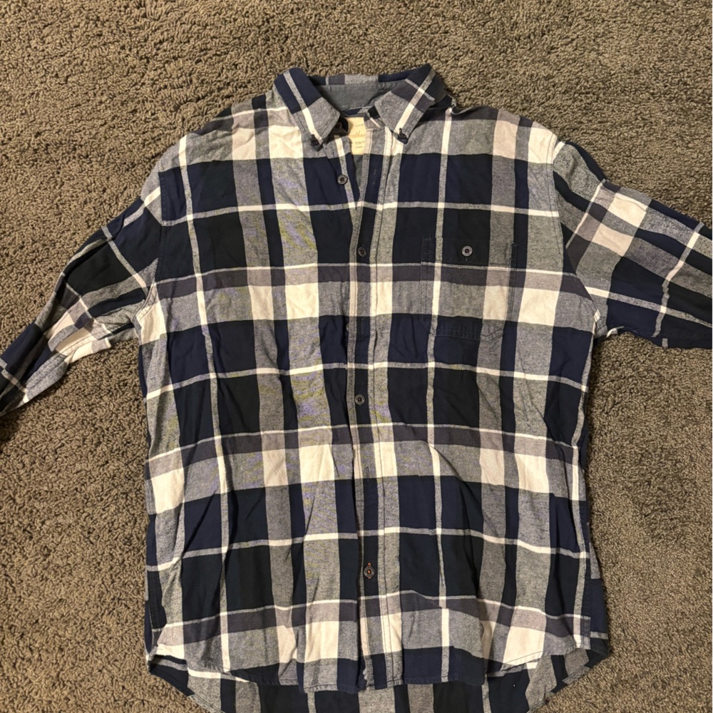 Weatherproof Vintage Navy and White Plaid Shirt